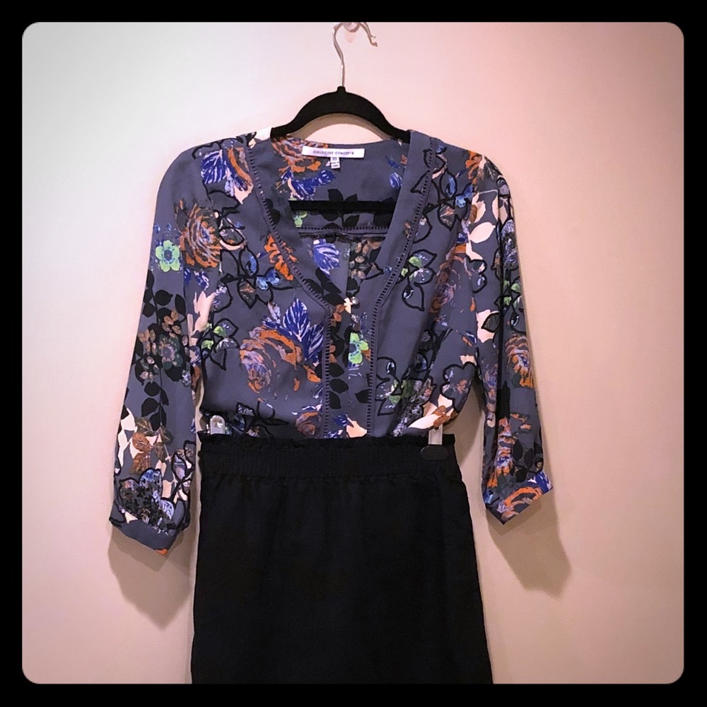 Artsy floral blouse